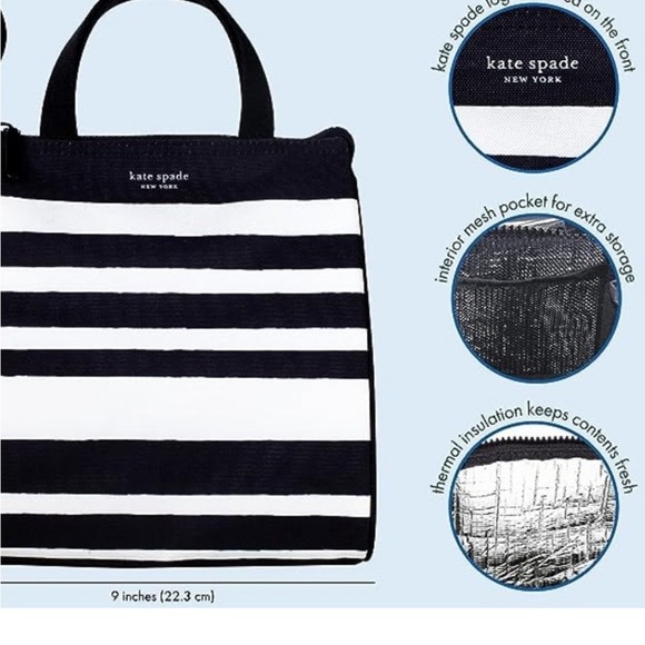 NWOT KATE SPADE SARAH STRIPE LUNCH BAG/TOTE - Picture 5 of 13